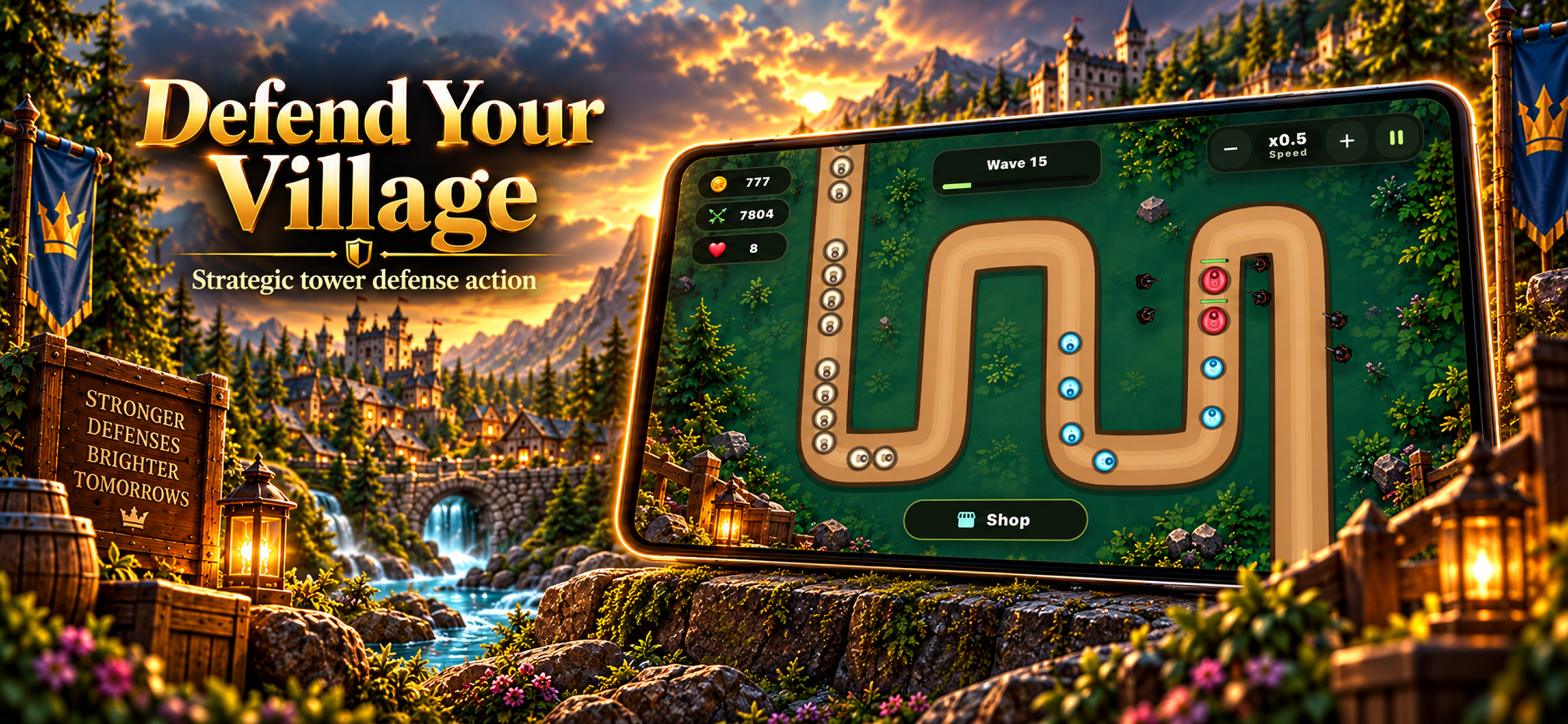 Endless Village Defense gameplay screenshot 1